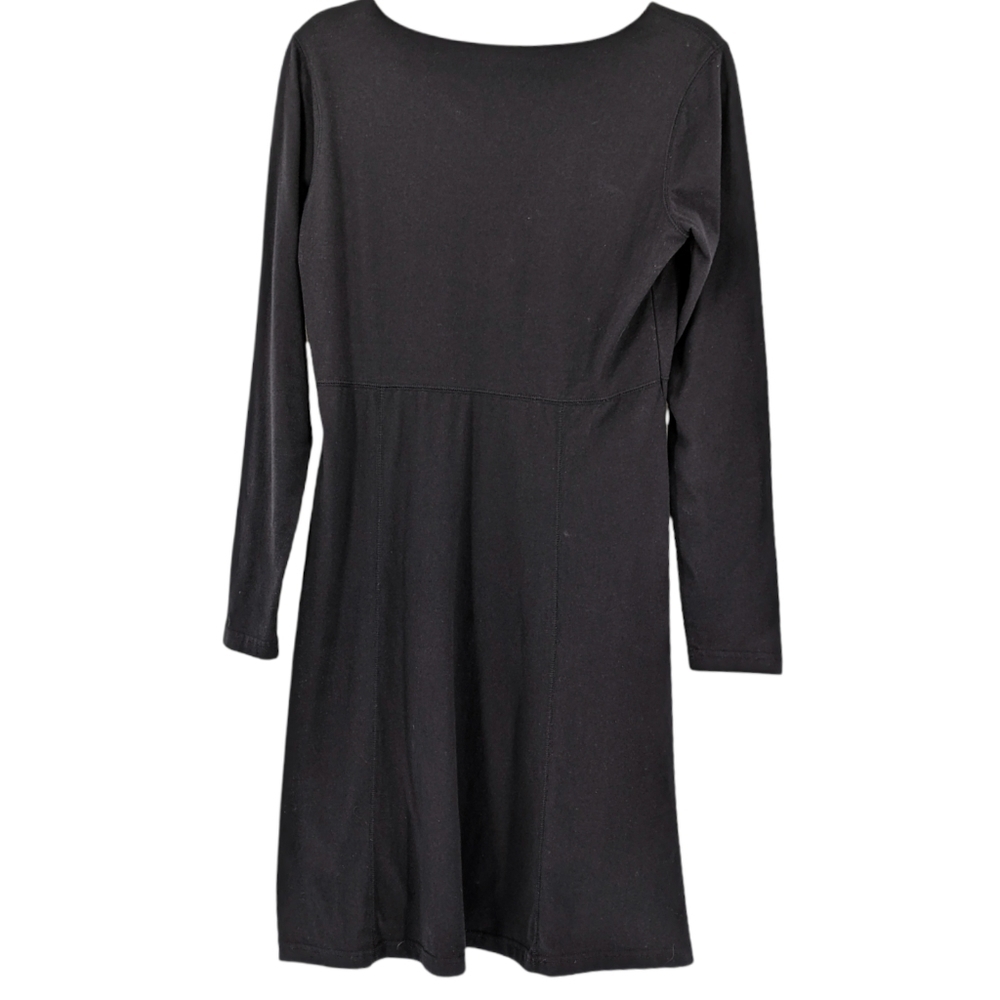 Cabela's Black Tee Shirt Dress Long Sleeve Modal Cotton Blend Stretch Pullover M - Picture 2 of 12